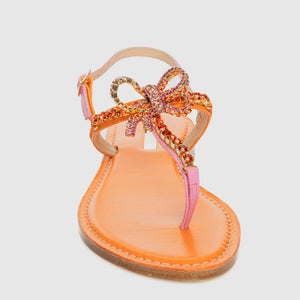 Sandalo Infradito  con cristalli tema fiocco