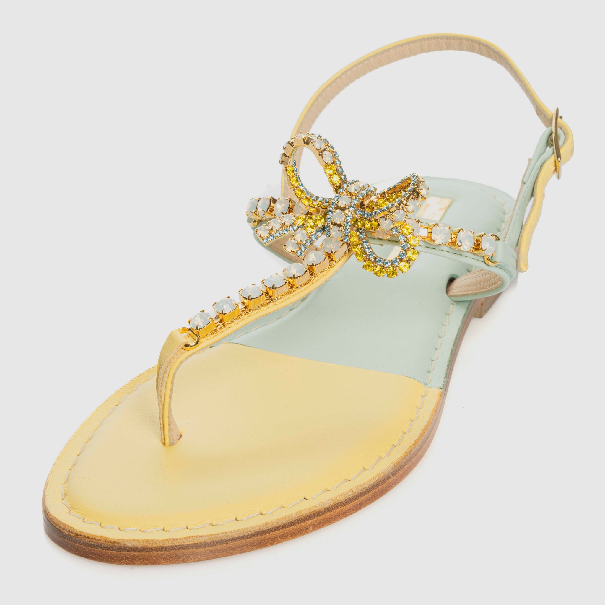 Sandalo Infradito  con cristalli tema fiocco