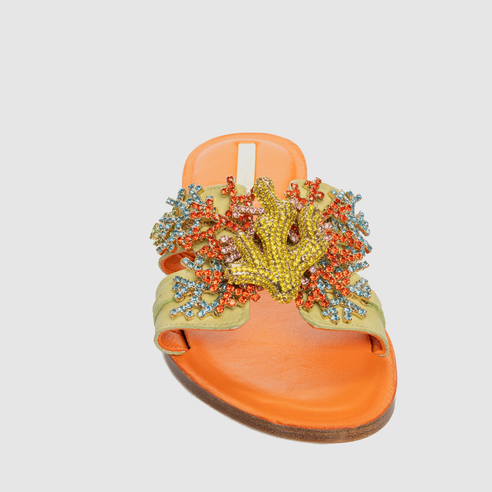 Sandalo mule Crystal Sea con tomaia impreziosita da cristall