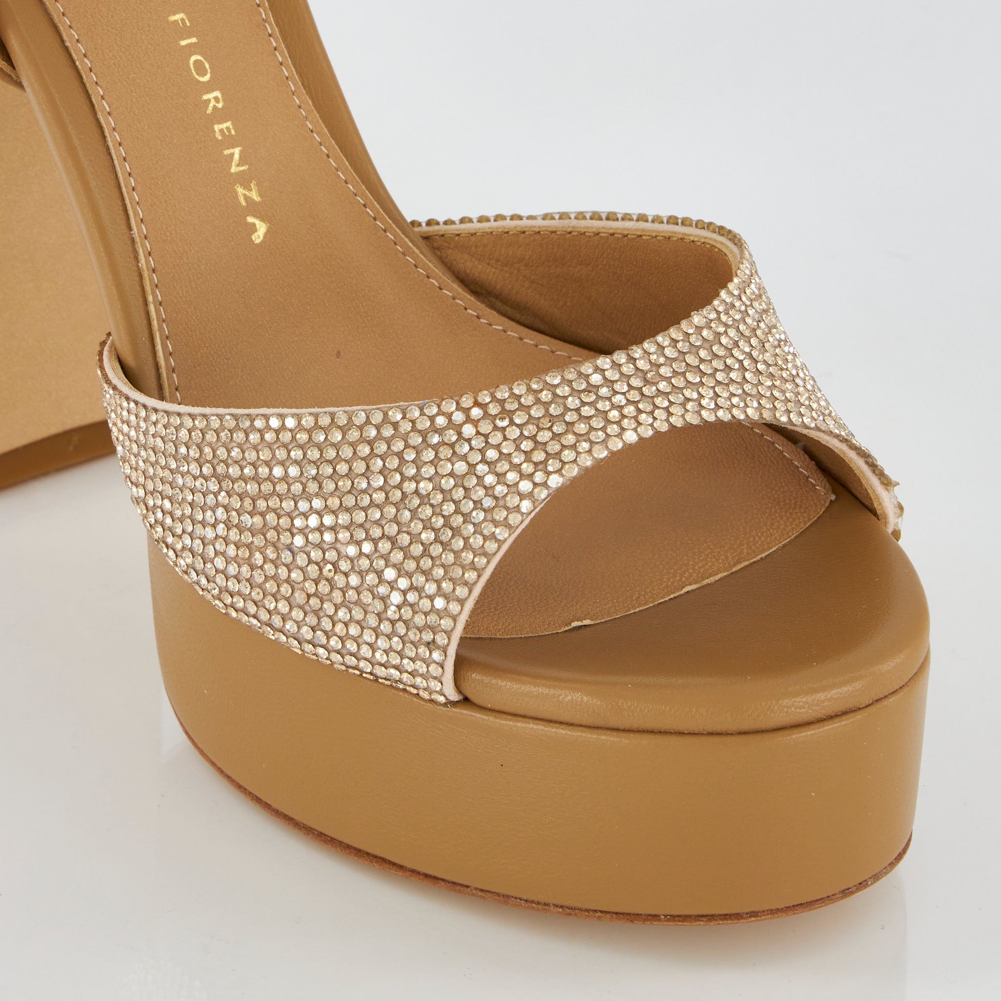 Ellen - Sandalo con tacco e plateau con strass