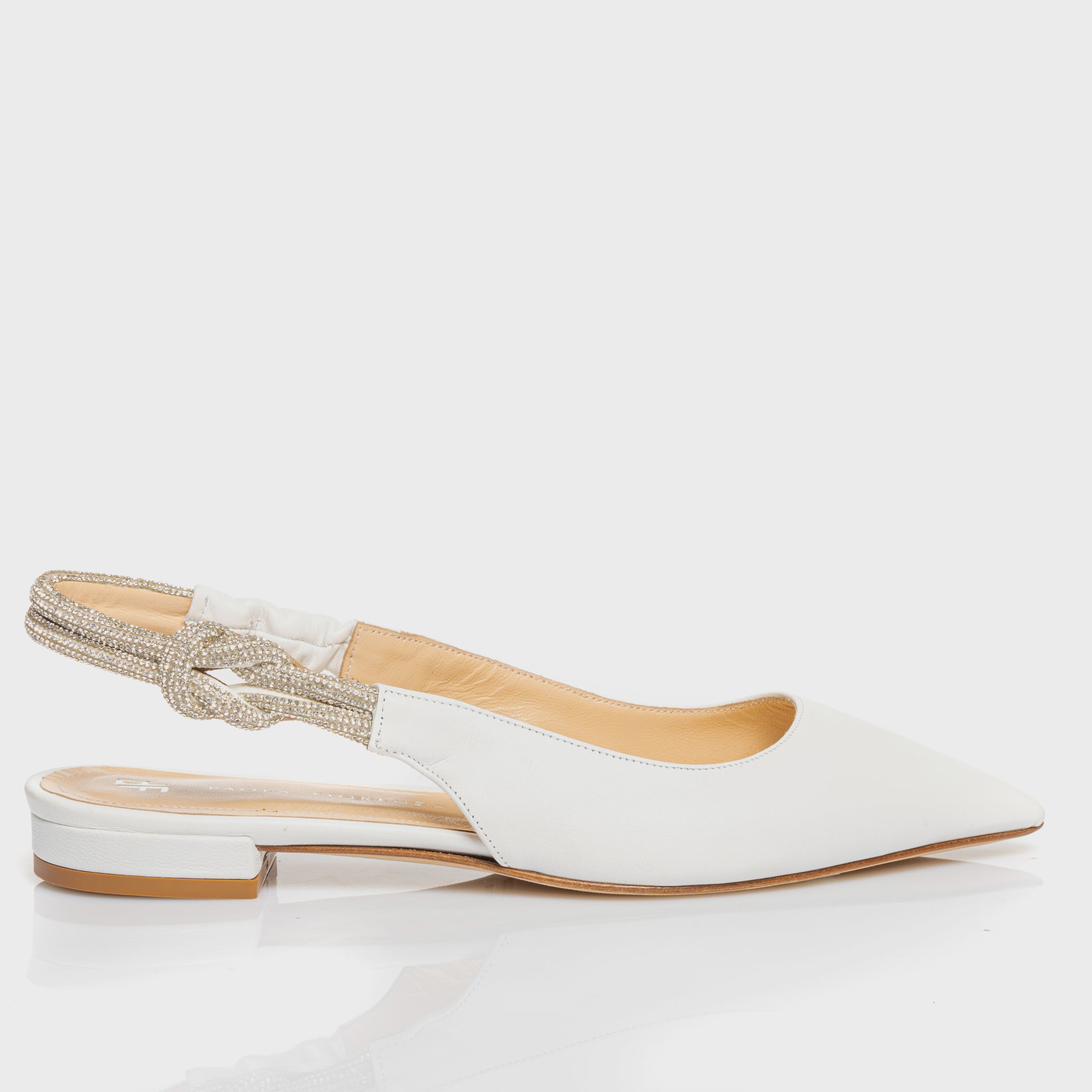 Reese - Ballerina Slingback bassa con nodo di cristalli