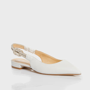 Reese - Ballerina Slingback bassa con nodo di cristalli