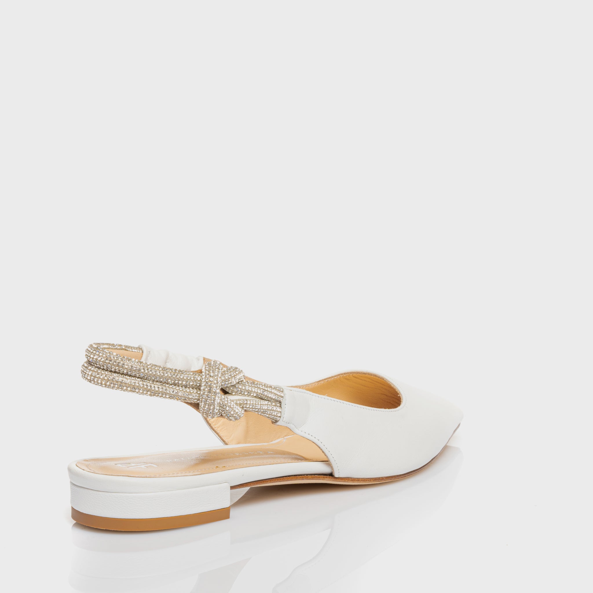 Reese - Ballerina Slingback bassa con nodo di cristalli