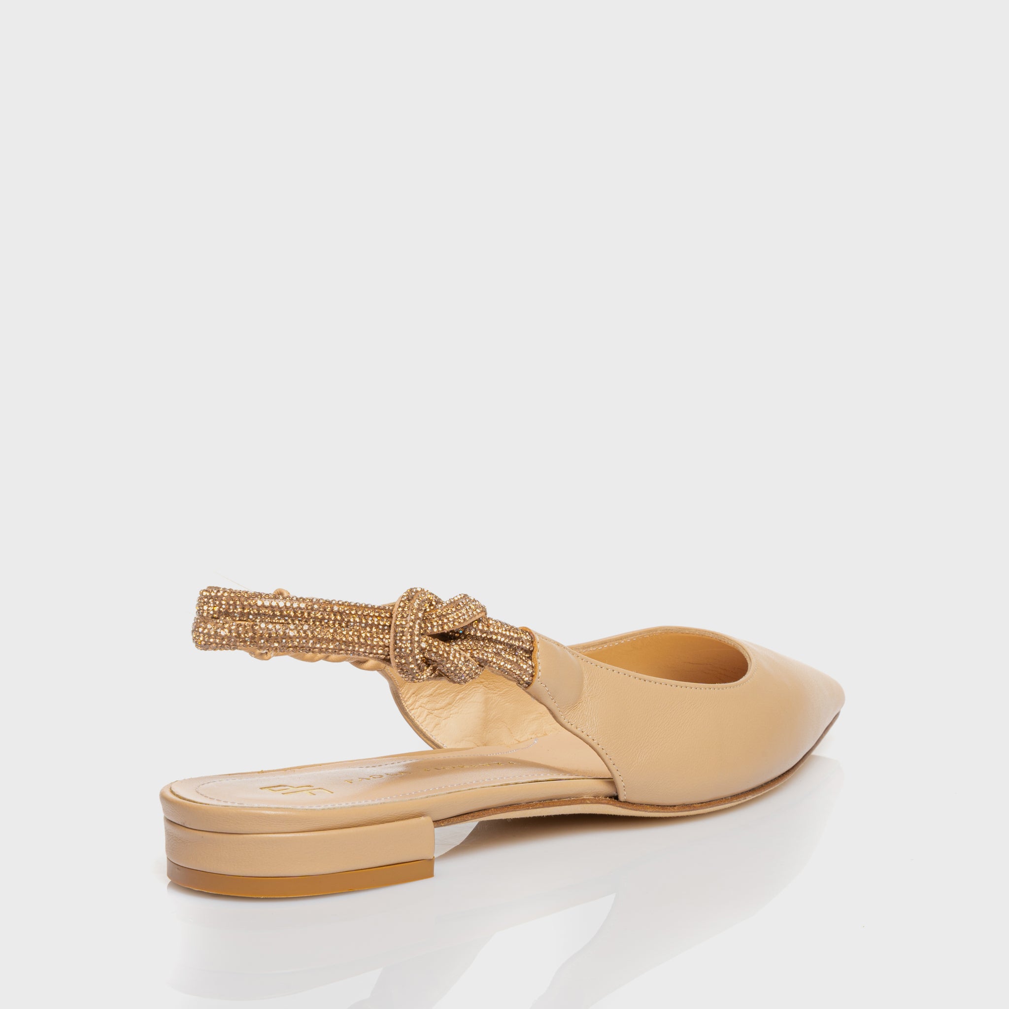 Reese - Ballerina Slingback bassa con nodo di cristalli