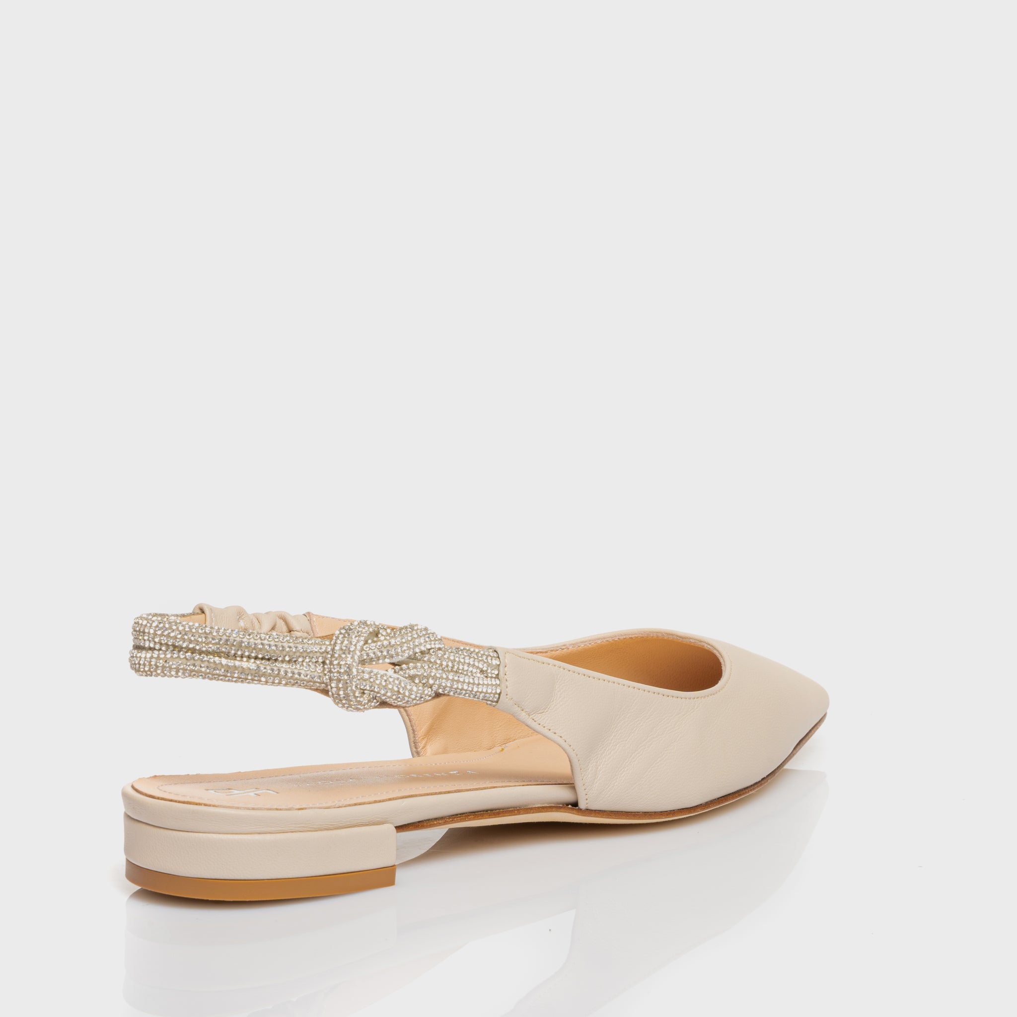 Reese - Ballerina Slingback bassa con nodo di cristalli