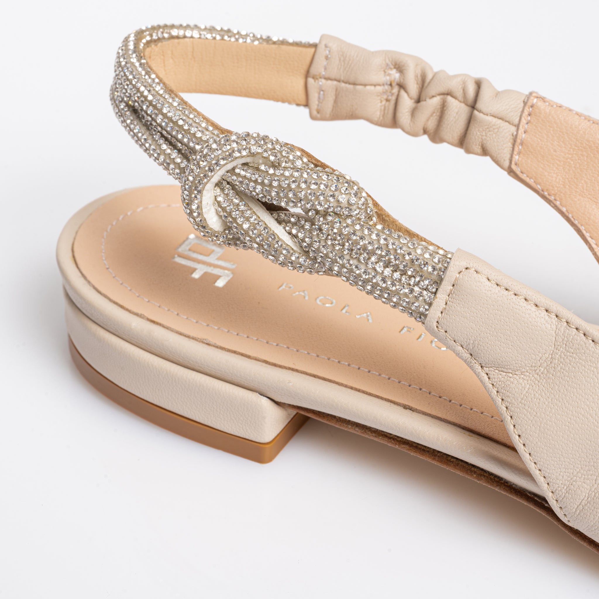 Reese - Ballerina Slingback bassa con nodo di cristalli