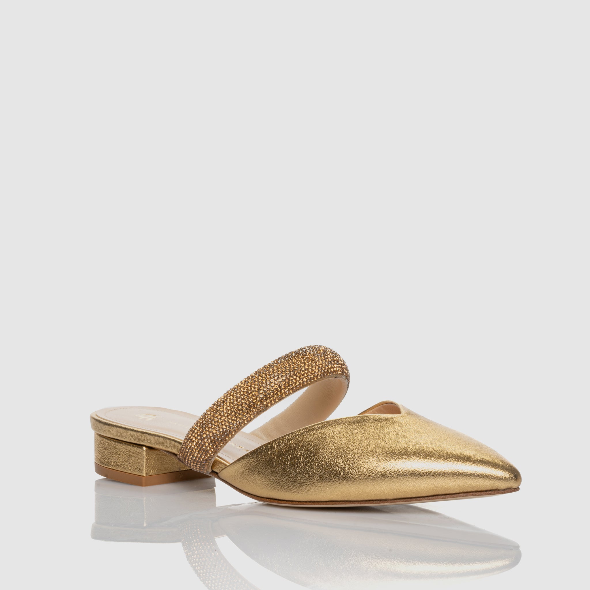 Sandalo con Tacco Rainbow Light Gold con fascetta in microcristallo