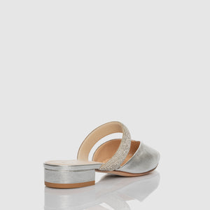 Sandal with Rainbow Light Gold heel with microcrystal band