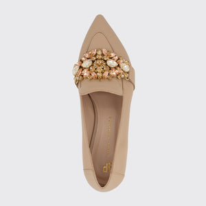 Avery - Ballerina in pelle con cristalli