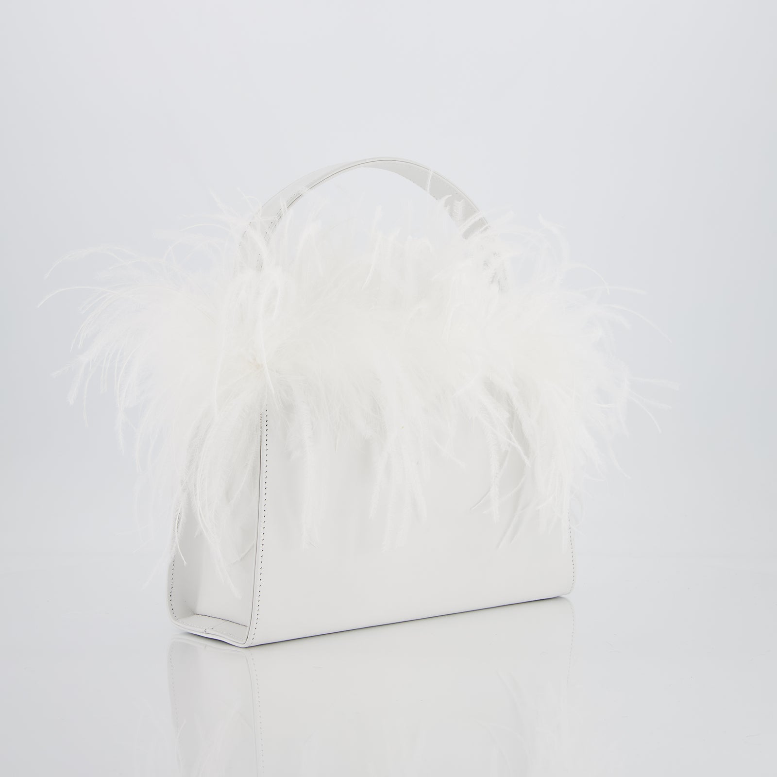 Borsa nera con piume