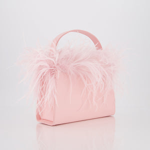 Borsa nera con piume