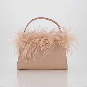 Borsa nera con piume