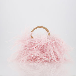 Borsa a mano con piume