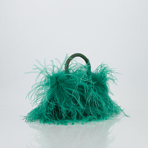 Borsa a mano con piume – Paola Fiorenza Capri - Main Image