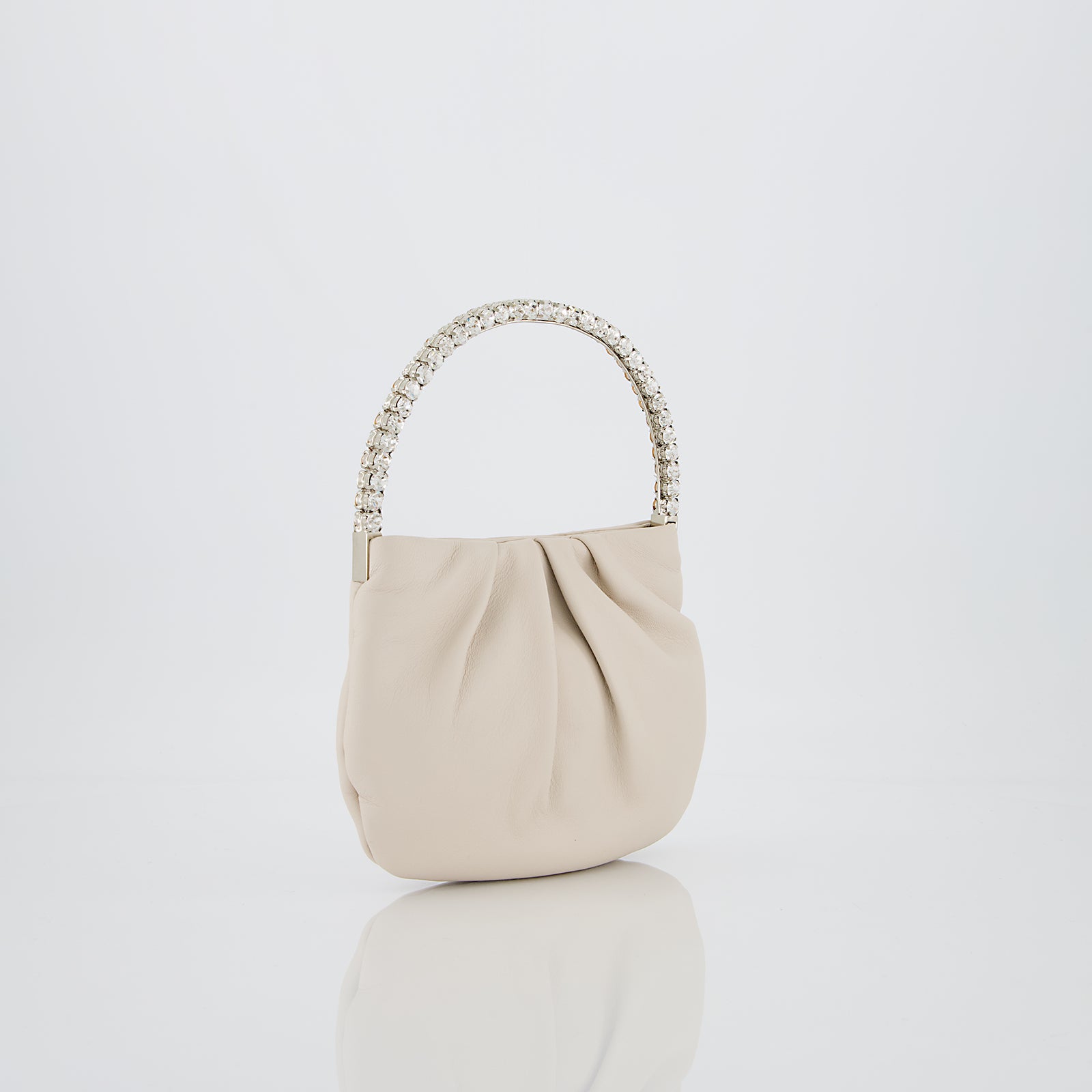 Borsa con manico rigido di cristalli