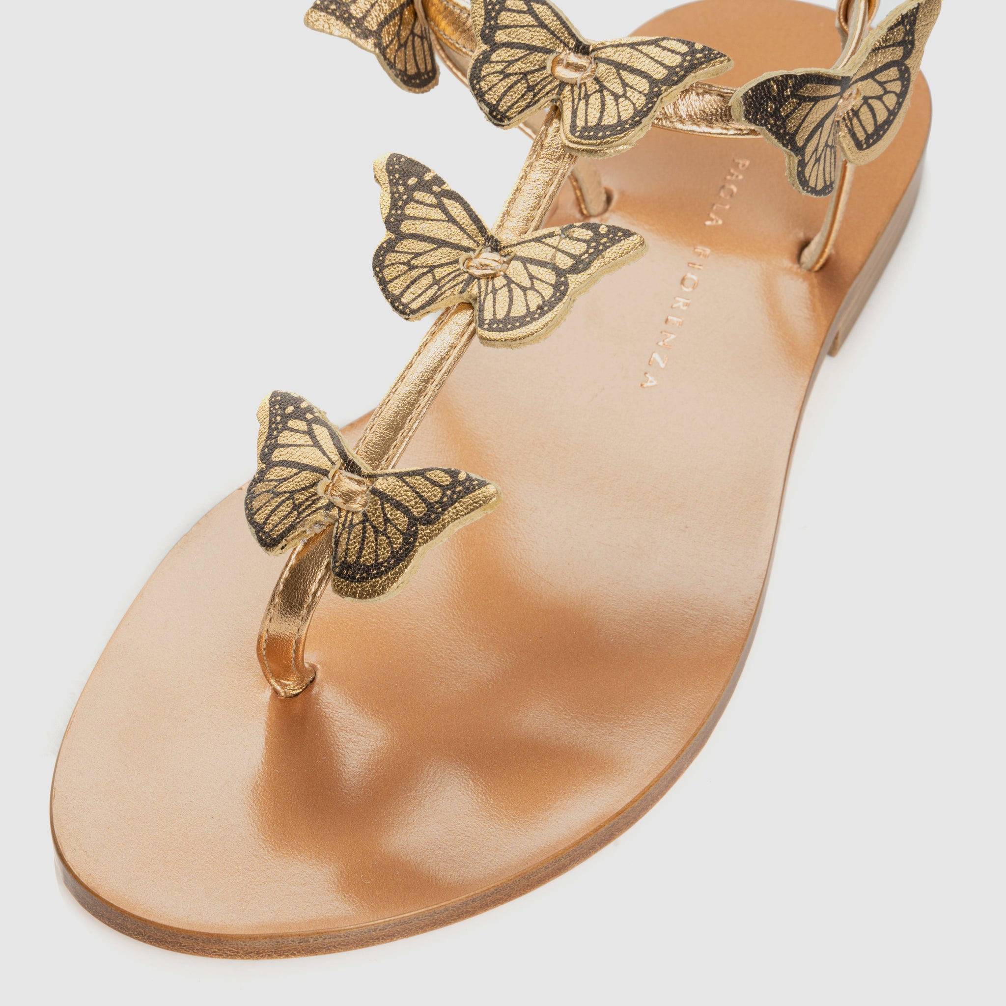 Sandalo Infradito Butterfly in Nappa con cristalli tema farfalle